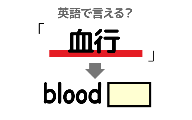 血のめぐり【血行】は英語で何て言う？