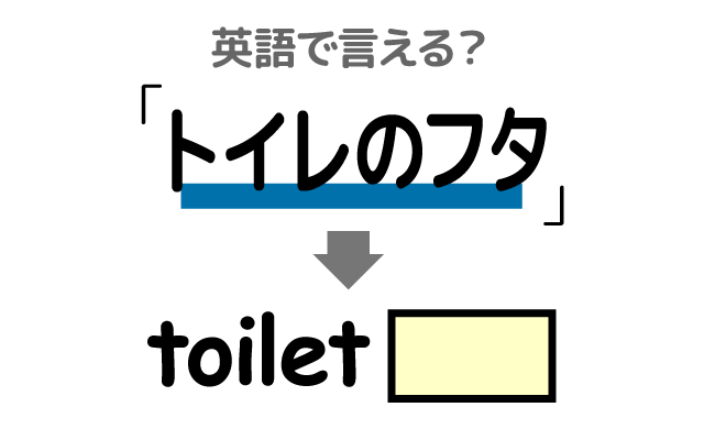 【トイレの蓋（ふた）】は英語で何て言う？