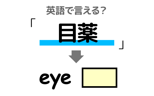 目に使う【目薬】は英語で何て言う？