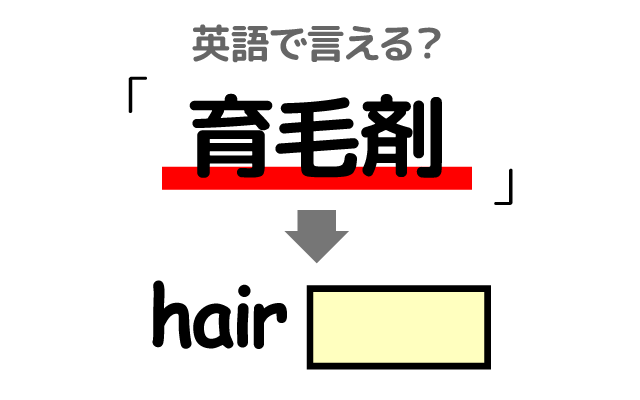 髪の毛に使う【育毛剤】は英語で何て言う？