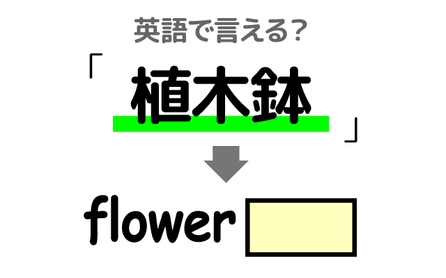 花を育てる【植木鉢】は英語で何て言う？