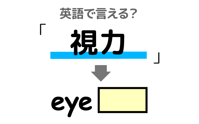 目の【視力】は英語で何て言う？