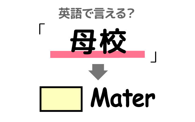 小学校・中学校・高校・大学の【母校】は英語で何て言う?